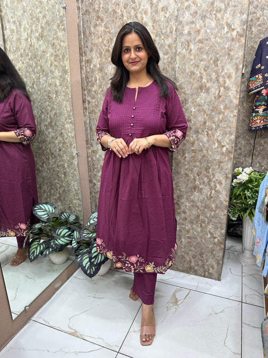 Embroidered Pant Set