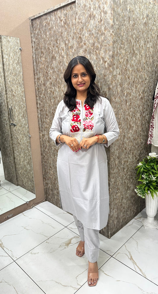 Embroidered Pant Set