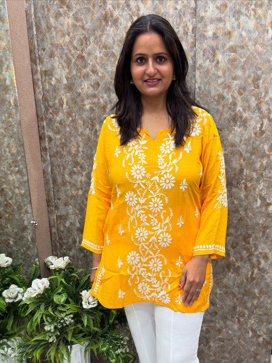 Chikankari Short Kurti