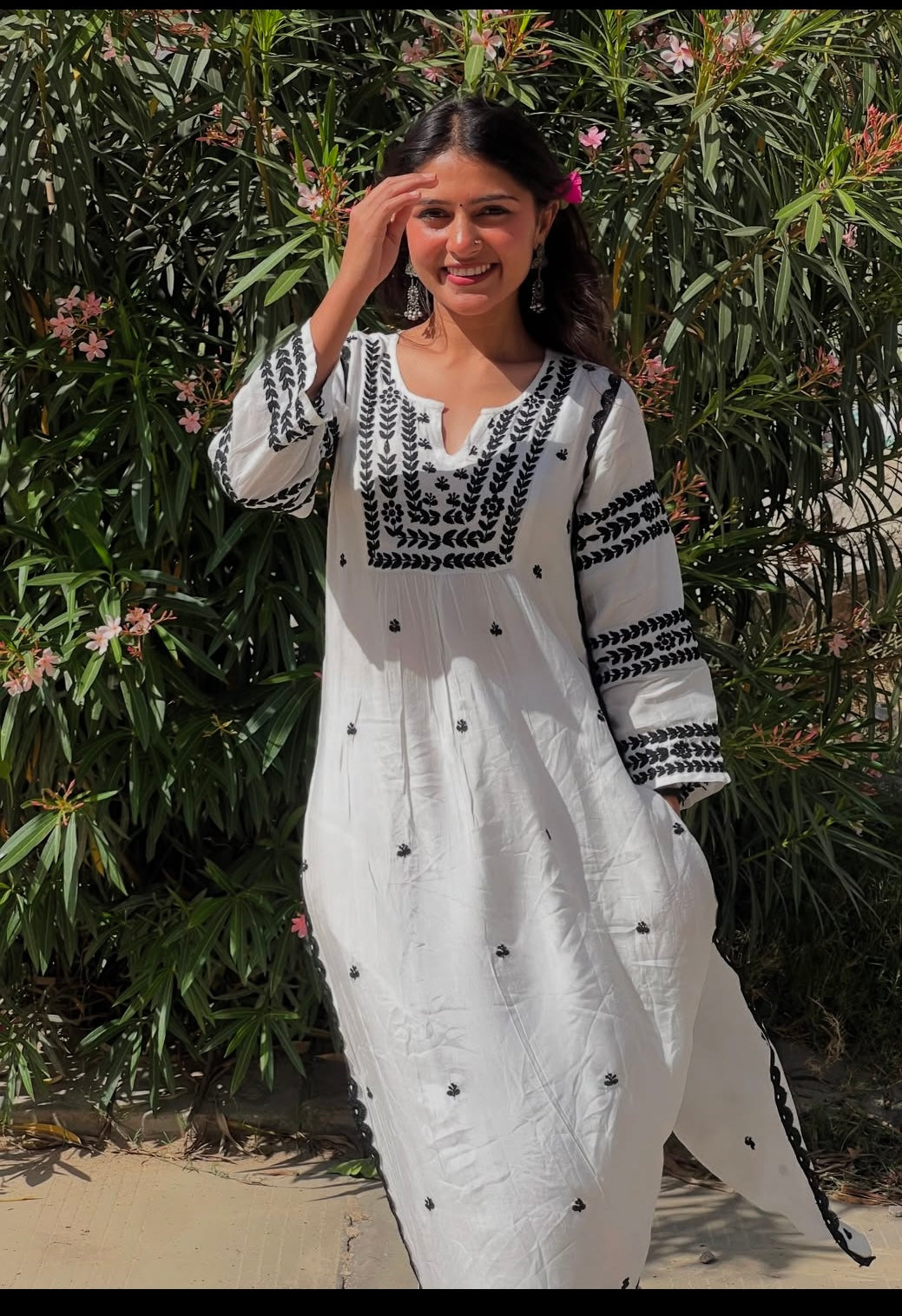 Chikankari Long Kurti