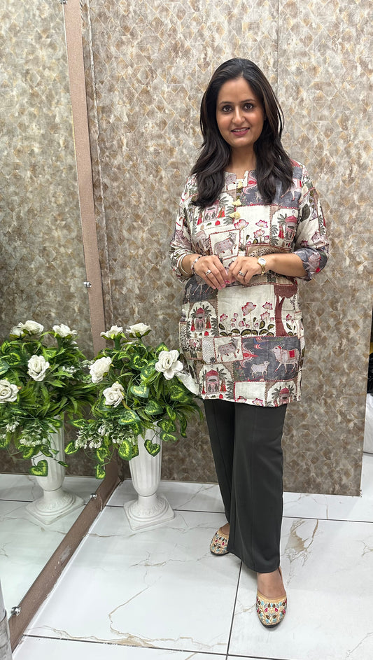 Kantha Work Short Kurtis