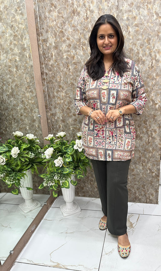 Kantha Work Short Kurtis