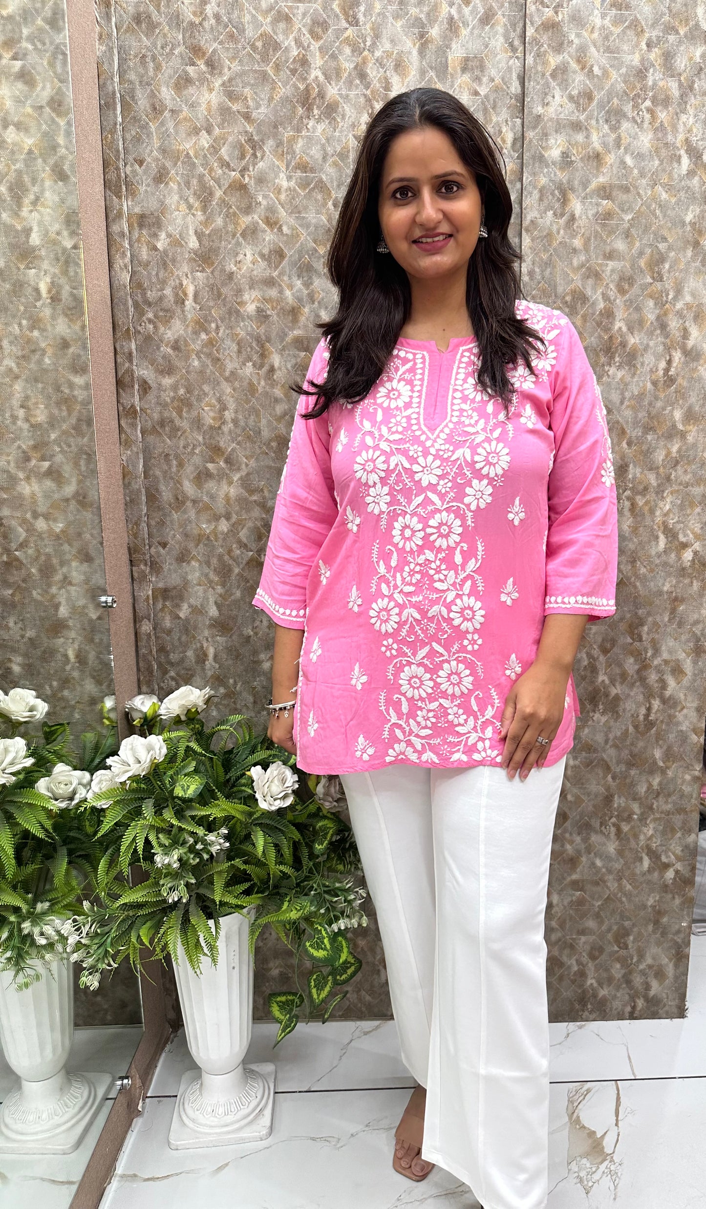 Chikankari Short Kurti