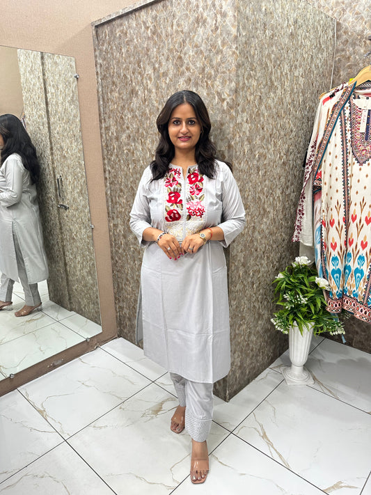 Embroidered Pant Set